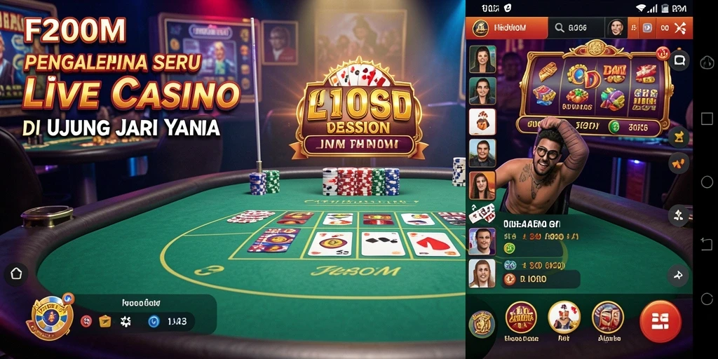 Tampilan permainan seru di aplikasi F200M Live Casino
