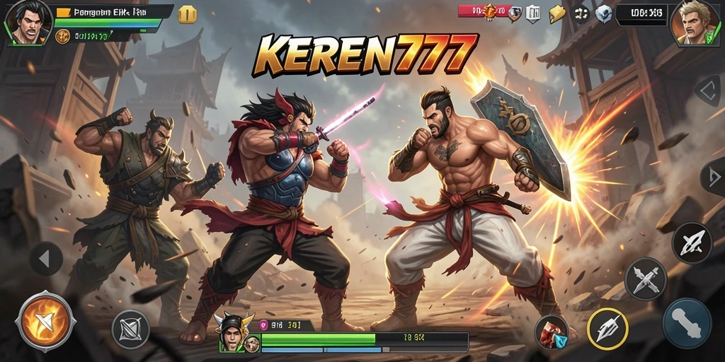 Screenshot gameplay KEREN777 menampilkan aksi pertarungan yang mendebarkan.