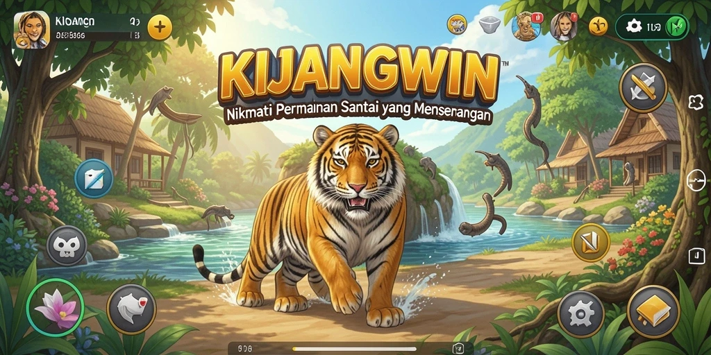 Tangkapan layar gameplay KIJANGWIN yang ceria dan penuh warna.