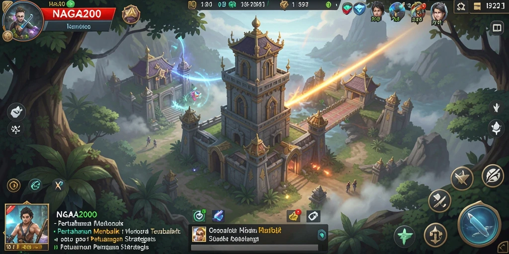 Screenshot gameplay NAGA2000 menampilkan aksi seru dalam Tower Defense.