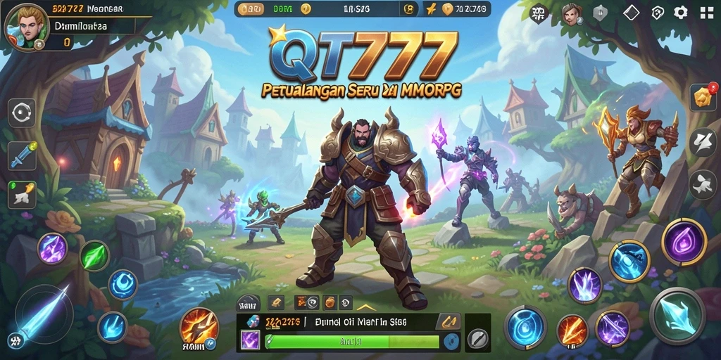 Tangkapan layar gameplay QT777 menampilkan aksi seru di dunia MMORPG.