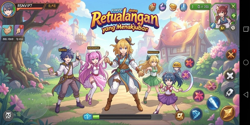 Tangkapan layar menampilkan aksi seru dalam game Anime RSNVIP7.