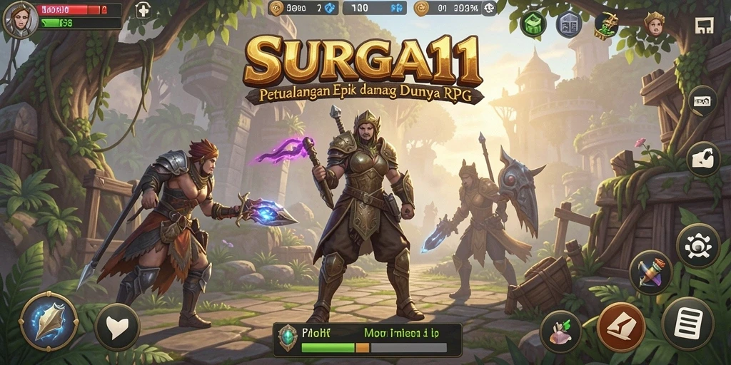Tangkapan layar gameplay SURGA11 yang menampilkan aksi RPG yang mendebarkan.